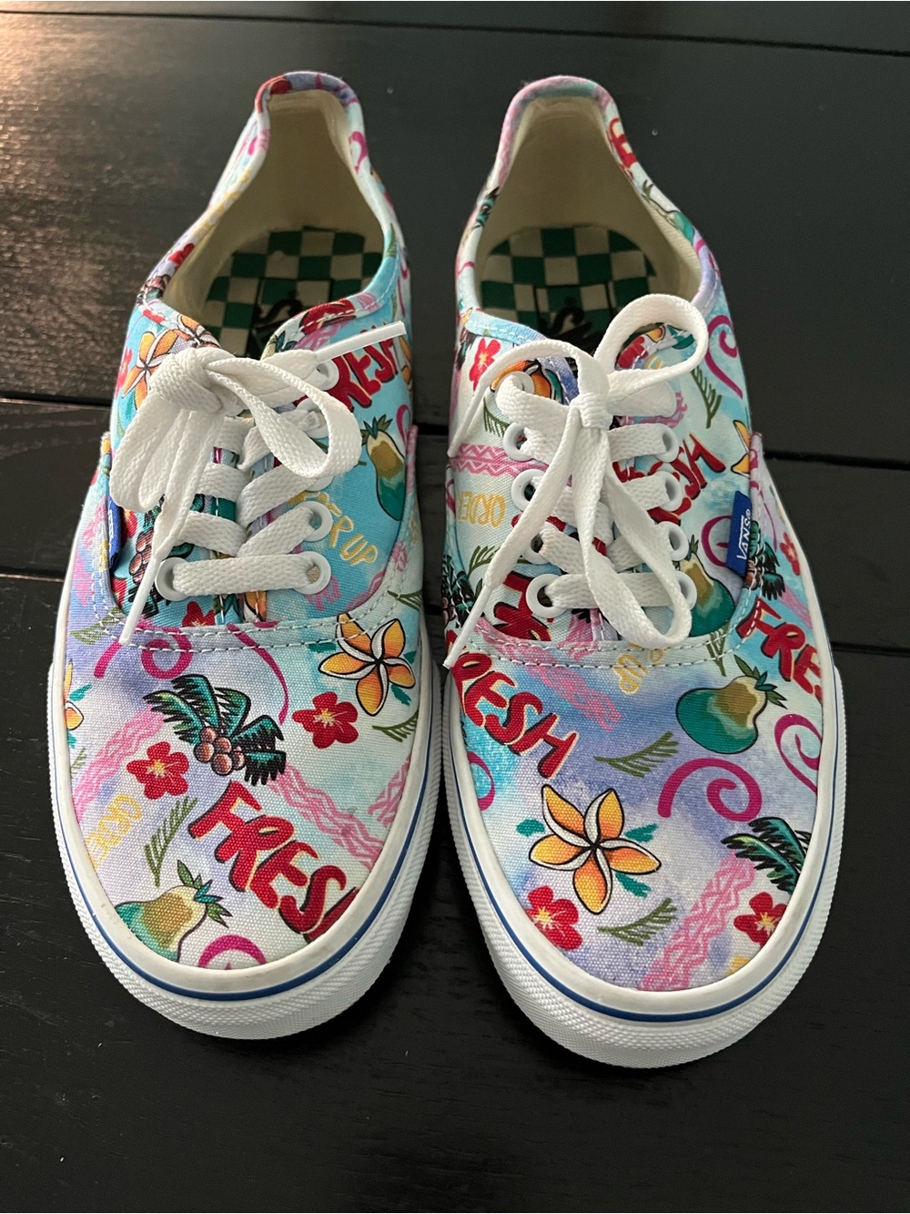 Women’s Multicolor Canvas Lace-Up Sneakers - Fresh Floral Print